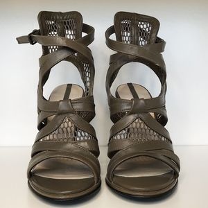 ZARA OLIVE GREEN HIGH HEEL SANDAL